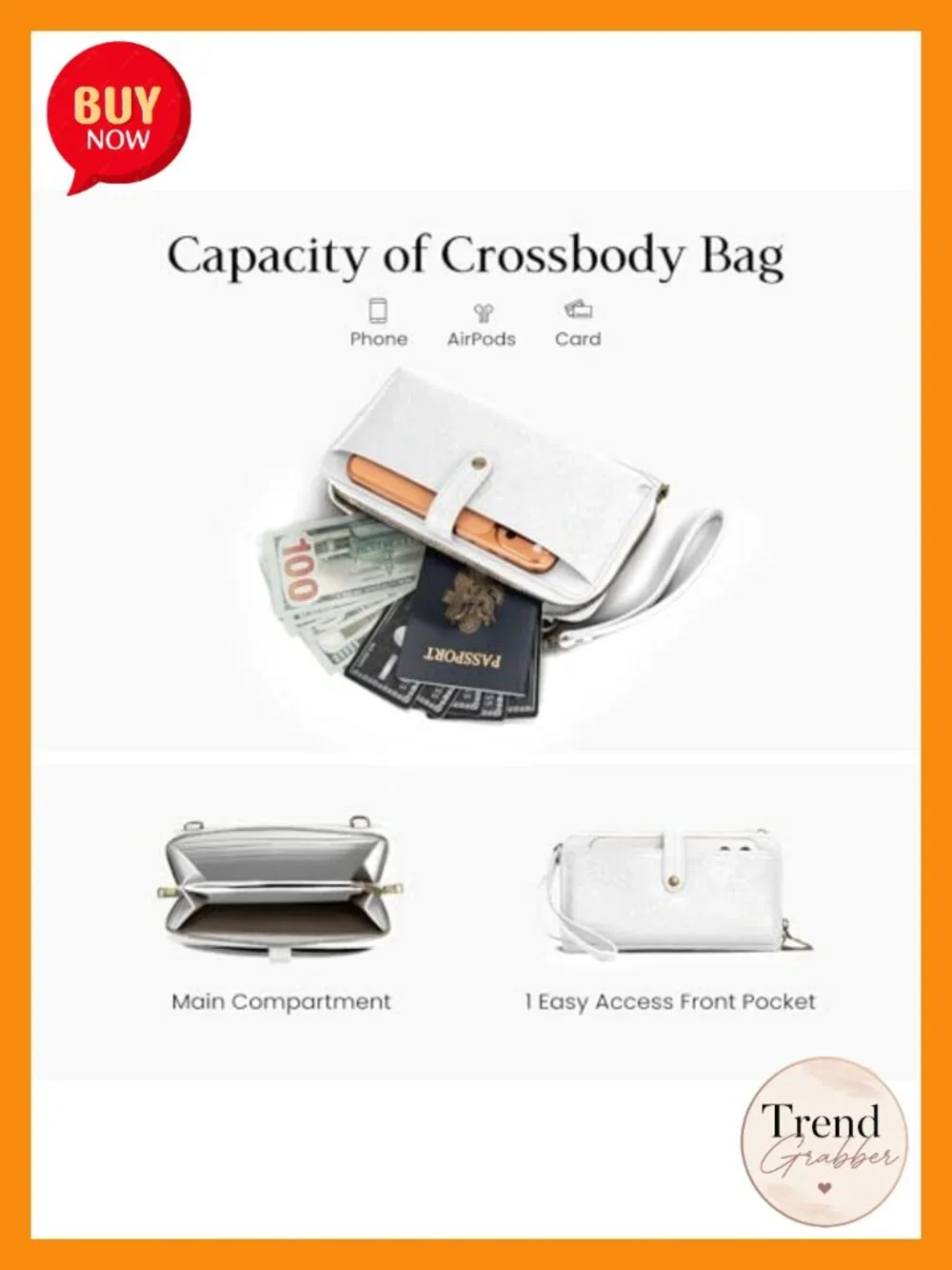 Leather Wristlet Wallet Crossbody Purse RFID Cell Phone